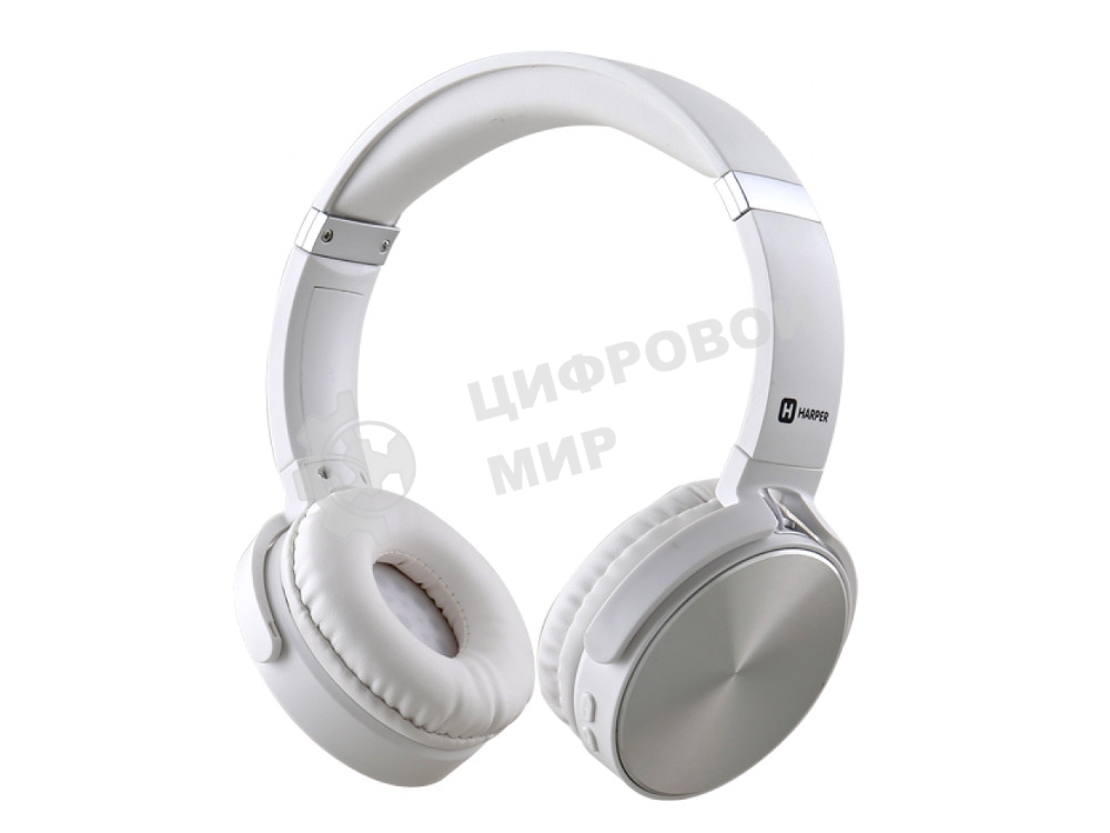 Беспроводные/проводные наушники Harper HB-217 белый, накладные, Bluetooth + проводной, складная конструкция, до 5 ч