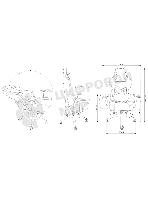 Кресло Cactus CS-CHR-0112BL черный, экокожа, подголовник
