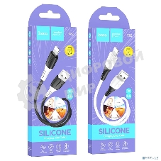 Кабель USB HOCO X82 Lightning/ 1m/ 2,4A/ Силикон/ Black
