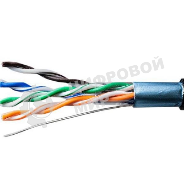 Кабель витая пара F/UTP cat.5e 4х2х24AWG solid CU PE Outdoor Standard черный