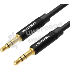 Кабель Vention аудио Jack 3,5 мм M/Jack 3,5 мм M - 0.5м черный