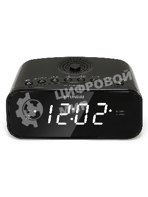 Радиобудильник Hyundai H-RCL221 черный LCD подсв:белый часы:цифровые FM