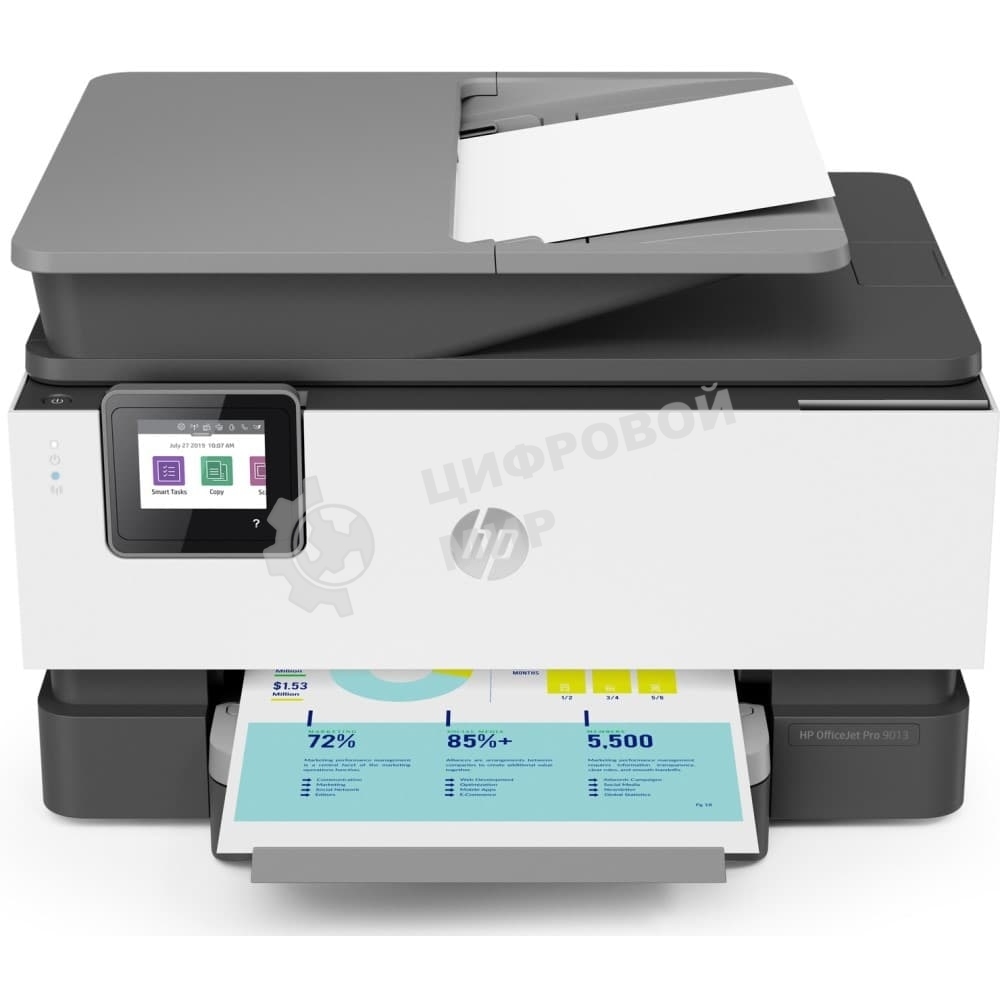 МФУ струйное HP OfficeJet Pro 9013 AiO Printer, A4, цветной, печ. до 32/18 стр/мин. (ч/б/цв.), скан. до 8 стр/мин., 1200 x 4800 dpi (печ.), 1200x1200dpi (скан.), USB, RJ-45, Wi-Fi