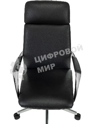 Кресло руководителя Бюрократ VEGA черный кожа крестов. алюминий