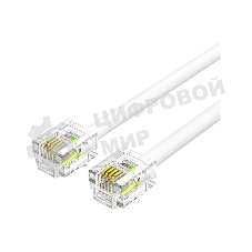 Кабель телефонный Vention плоский RJ11 (6P4C) - 2м. белый