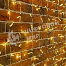 Гирлянда светодиодная Neon-night Занавес 2х9м 1200 LED теплый белый прозрачный ПВХ IP65 эффект мерцания соединяется 230В нужен блок 303-500-1