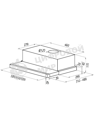 Вытяжка встраиваемая Maunfeld VS Light Glass 60 белый, 60 см, 520 куб. м/ч, 56 дБ