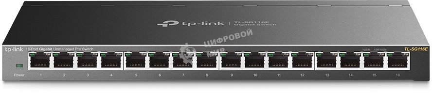 Коммутатор сетевой TP-Link 16-Port Gigabit Easy Smart Switch, 16 Gigabit RJ45 Ports, Desktop Steel Case, MTU/Port/Tag-based VLAN, QoS, IGMP Snooping, Web/Utility Management