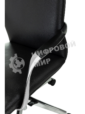 Кресло руководителя Бюрократ VEGA черный кожа крестов. алюминий