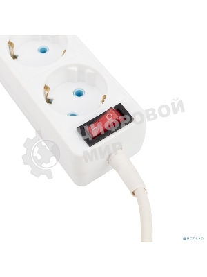 Удлинитель PROconnect 3 гнезда, 3 м, 3х0.75 мм², с/з, с кнопкой, белый
