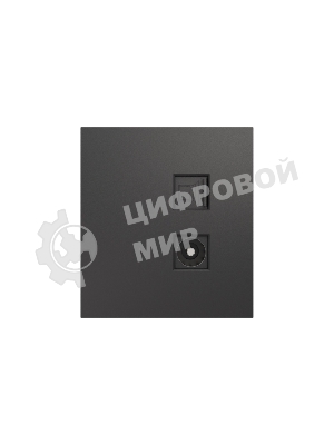 Розетка телевизионная Kranz STRONG компьютерная RJ45 кат6 + TV с/у графит