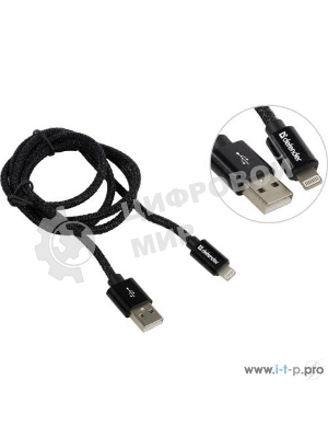 Кабель Defender LIGHTNING TO USB2 1M черный ACH01-03T