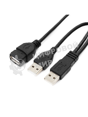 Кабель удлинитель USB 2.0 2xAM/AF 1.8м Gembird PRO, позол.конт., черный, пакет