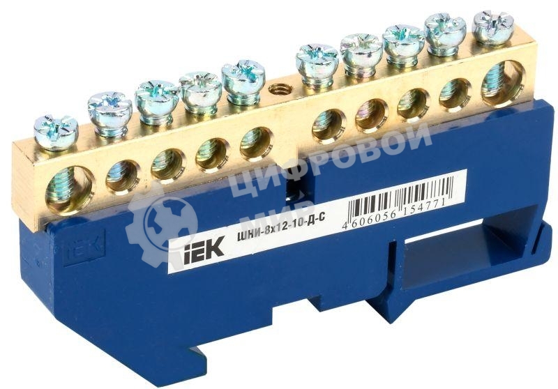 Шина нулевая на DIN-изол. ШНИ-8х12-10-Д-С IEK YNN10-812-10D-K07