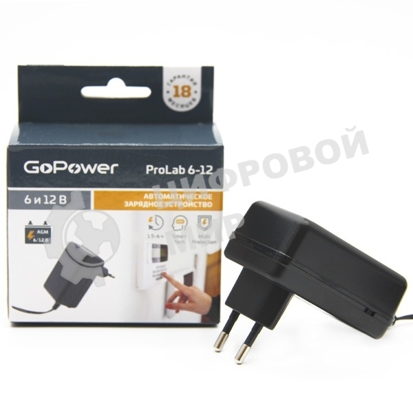 З/У для свинцово-кислотных аккумуляторов 6 и 12V GoPower ProLab 6-12 1.0A (1/100)