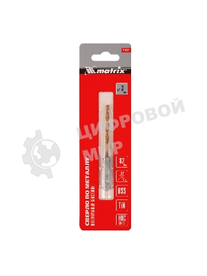 Сверло по металлу Matrix, 3 мм, HSS, нитридтитановое покрытие, 6-гранный хвостовик