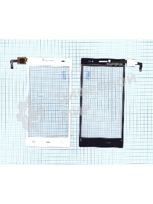 Сенсорное стекло (тачскрин) для DNS S4509, белое