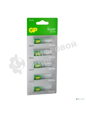 Алкалиновые батарейки GP Super Alkaline G-Tech 15А АA - 1 шт. на отрывных блистерах