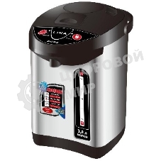 Термопот LIRA LR 0401 нержавеющая сталь объем 3,8 л, мощность 800 Вт, 220В/50Гц, корпус и колба из нержавеющей стали, 3 способа подачи воды: при нажатии чашкой на клапан, с помощью насоса, с помощью электропомпы, Функция повторного кипячения, Ручка для переноски, Индикатор уровня воды.