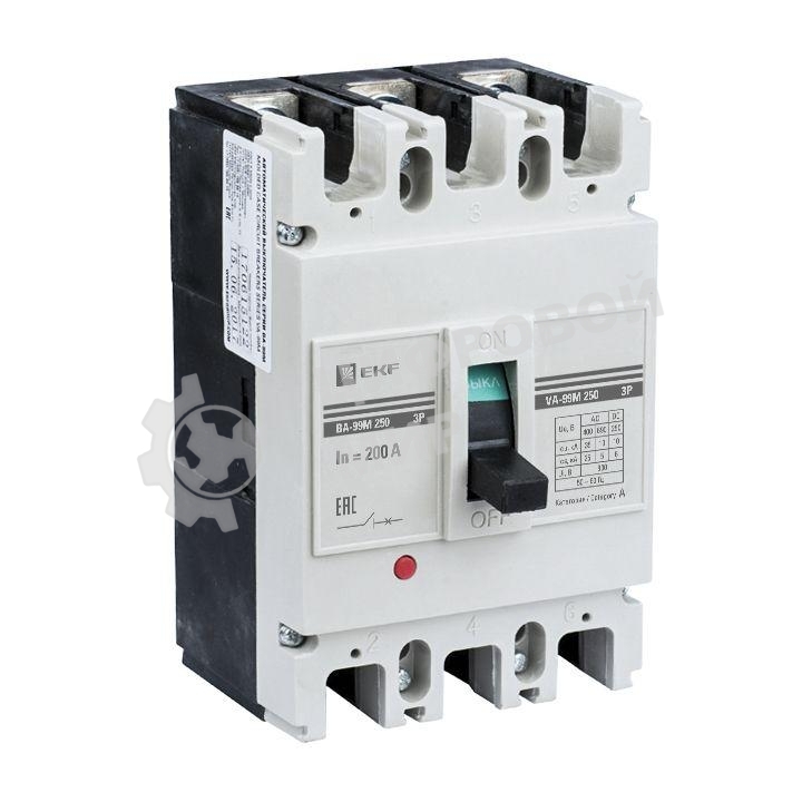 Выключатель автоматический 3п ВА-99М 250/200А 25кА Basic EKF mccb99-250-200m