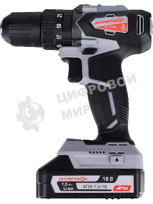 Дрель-шуруповерт ИНТЕРСКОЛ ДАУ-13/18ВК, 18 В, 1,5 Ач, 45 Нм, щеточный, ударный