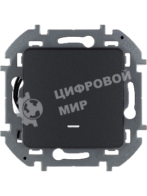 Выключатель 1-клавишный с подсветкой/индикацией 10AX 250 В антрацит