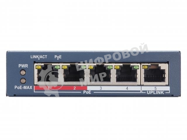 Коммутатор HiWatch SWT-1105P 4x100Mb 1G управляемый