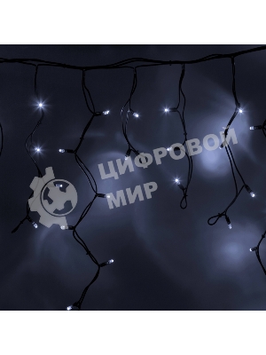 Гирлянда Neon-night Айсикл (Бахрома) светодиодная 5х0,7 м, 152 LED, черный провод каучук, белое свечение