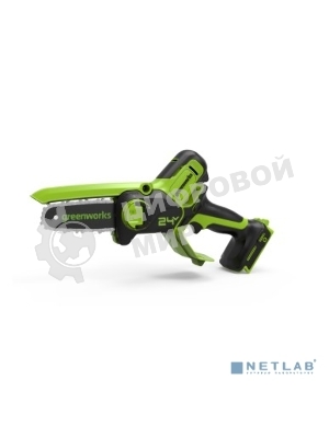 Цепная мини пила GreenWorks G24MCS10 аккумуляторная, 24V, 10 см, без АКБ и ЗУ [2008207]