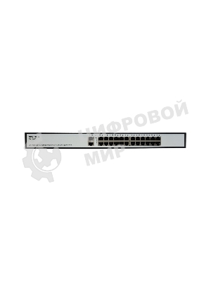 Коммутатор неуправляемый PoE ORIGO OS1226P/285W/A1A 24x100Base-TX PoE+, 2x1000Base-T, PoE-бюджет 285 Вт, корпус металл