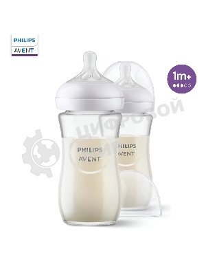 Бутылочка для кормления Philips SCY933/02 250 мл, 2 шт, серия NATURAL Response, стекло