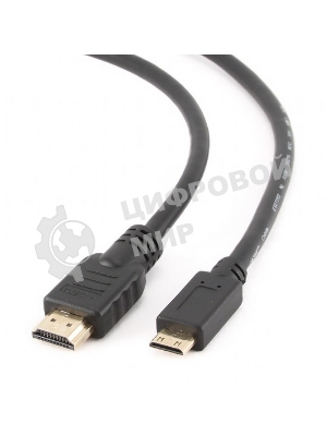 Кабель HDMI-miniHDMI Cablexpert CC-HDMI4C-10, 19M/19M, v2.0, медь, позол.разъемы, экран, 3.0м, черный, пакет