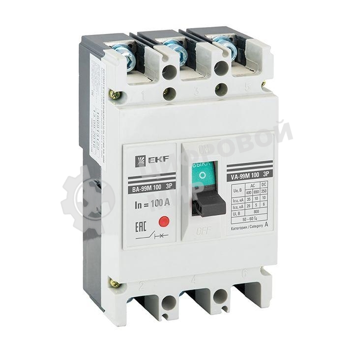 Выключатель автоматический 3п ВА-99М 100/80А 20кА Basic EKF mccb99-100-80m