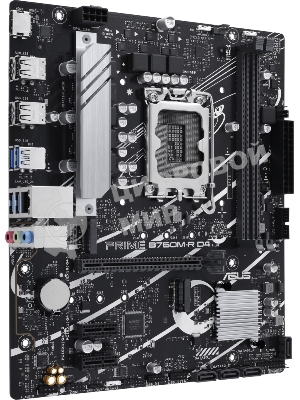 Материнская плата ASUS PRIME B760M-R D4, LGA 1700, Intel B760, 2xDDR4, 4xSATA, 2xM.2, 1xPCIe 4.0 x16, 1xPCIe x1, 1xHDMI, 1x 2.5Gb LAN, 4xUSB-A 2.0, 4xUSB-A 3.2 Gen 1, 3x3.5 мм, 7.1, mATX