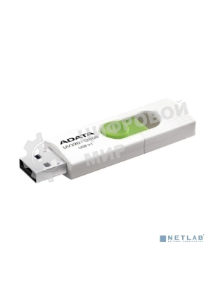 Флешка USB ADATA UV320 (AUV320-128G-RWHGN), 128Gb, USB 3.2 Gen1, R/W 100/30, белый/зеленый