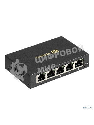 Коммутатор неуправляемый ExeGate EDGS-1005D (5-портовый гигабитный UTP 10/100/1000 Base-T, металлический корпус, с функцией энергосбережения (Green Ethernet Technology), настольный)