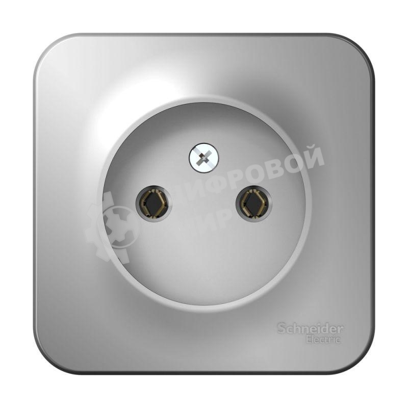 Розетка б/з без шторок 16А, 250В, изолир. пластина SE Blanca наруж Алюминий