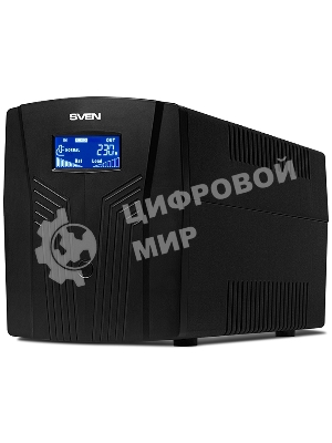 Источник бесперебойного питания UPS Sven Pro 1500 (1000 WA, LCD, USB, RG-45, 3 евро розетки)