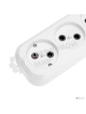 Удлинитель 3 гнезда, 5 м, 2х0,75 мм², б/з, белый PROconnect