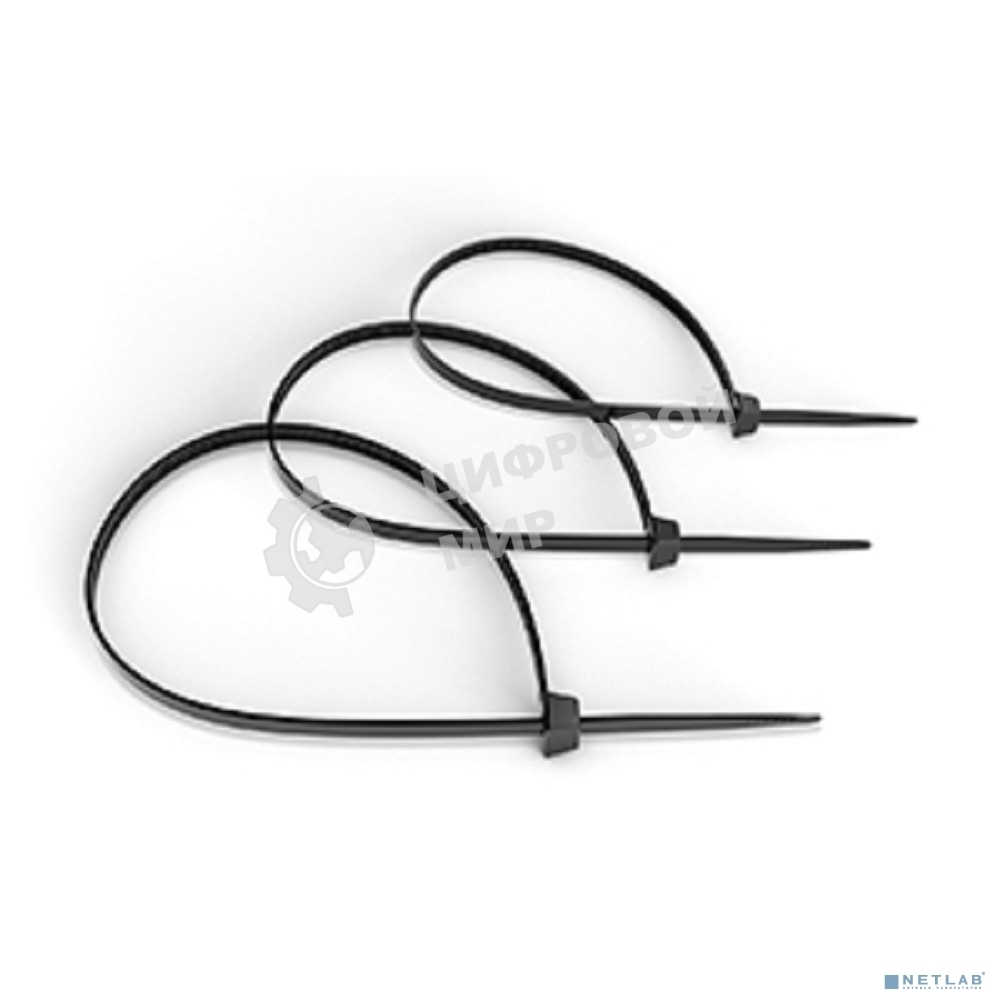 Стяжка кабельная Cabeus, неоткрывающаяся, 3,6 мм Ш, 250 мм Д, 100 шт, материал: нейлон, черный