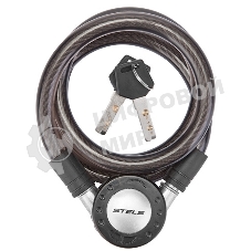 Трос-замок 87708 дл. 1200 мм, диам. 12 мм, чёрный Трос-замок 87708, трос 12х1200 мм, замок с ключами, цвет чёрный