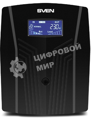 Источник бесперебойного питания UPS Sven Pro 1500 (1000 WA, LCD, USB, RG-45, 3 евро розетки)
