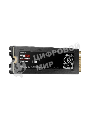 Накопитель SSD Samsung 980 PRO, 1TB, PCIe 4.0 x4, M.2 2280, NVMe, R/W 7000/5000, с радиатором