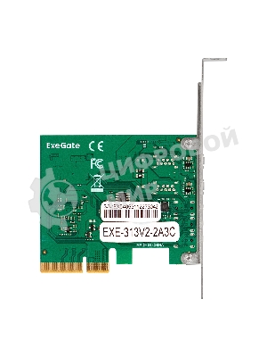 Контроллер ExeGate EXE-313V2-2A3C 10Gbps (PCI-E x4 v3.0, USB3.2 Gen2 2xType-A + 3xType-C ext., SuperSpeed+ скорость до 10 Гбит/с, Chipset ASM3142+VL820)
