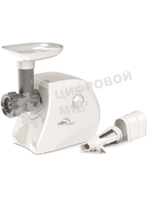 Мясорубка электрическая Ротор ЭМШ 35/250-3 белый, 1500 Вт, 0.6 кг/мин, реверс, защита от перегрузки, насадки - 4