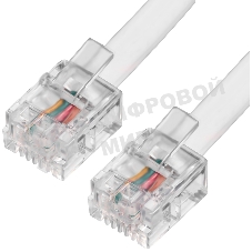 Телефонный шнур Greenconnect удлинитель для аппарата 5.0m GCR-TP6P4C-5.0m, 6P4C (джек 6p4c - jack 6p4c) белый Greenconnect Телефонный шнур удлинитель для аппарата 5.0m GCR-TP6P4C-5.0m, 6P4C (джек 6p4c - jack 6p4c) белый