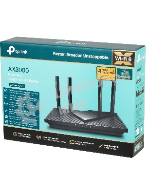 Роутер беспроводной TP-Link Archer AX55 AX3000 10/100/1000BASE-TX черный