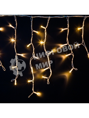 Гирлянда Neon-night Айсикл (Бахрома) светодиодная 5х0,7 м, 152 LED, белый провод каучук, теплое белое свечение