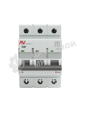 Выключатель автоматический модульный 3п C 50А 6кА AV-6 AVERES EKF mcb6-3-50C-av