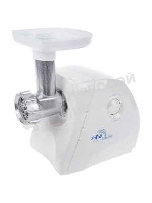 Мясорубка электрическая Ротор Альфа ЭМШ 35/250-1 белый, 1500 Вт, 0.6 кг/мин, защита от перегрузки, насадки - 2